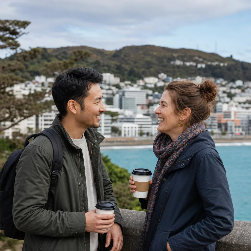 People walking past cafés on Cuba Street in central Wellington